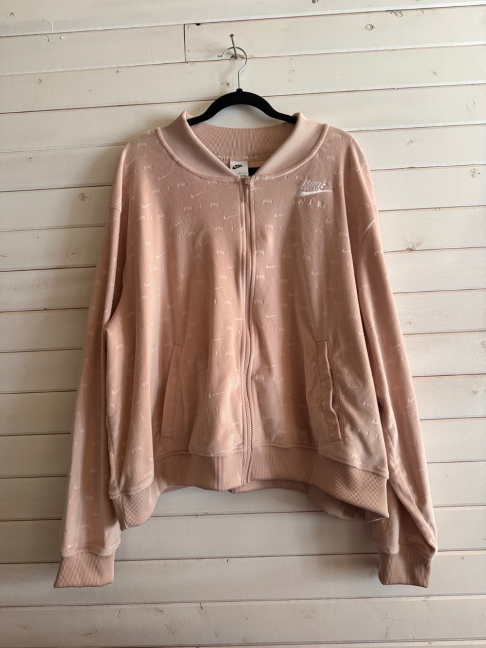 Nike Light Pink Zip Front Bomber Jacket